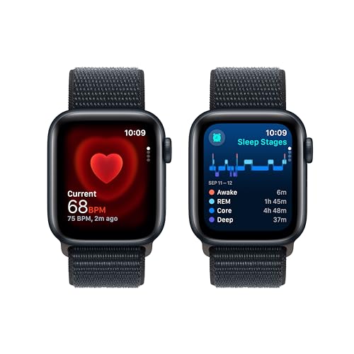 Apple Watch SE 2nd Generation (GPS + Cellular) 40mm Midnight Aluminum Case with Midnight Sport Loop - MRGD3LL/A