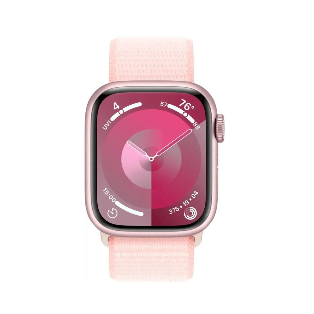 Apple Watch Series 9 (GPS) 41mm Aluminum Case with Light Pink Sport Loop - Adj - Pink - MR953LL/A