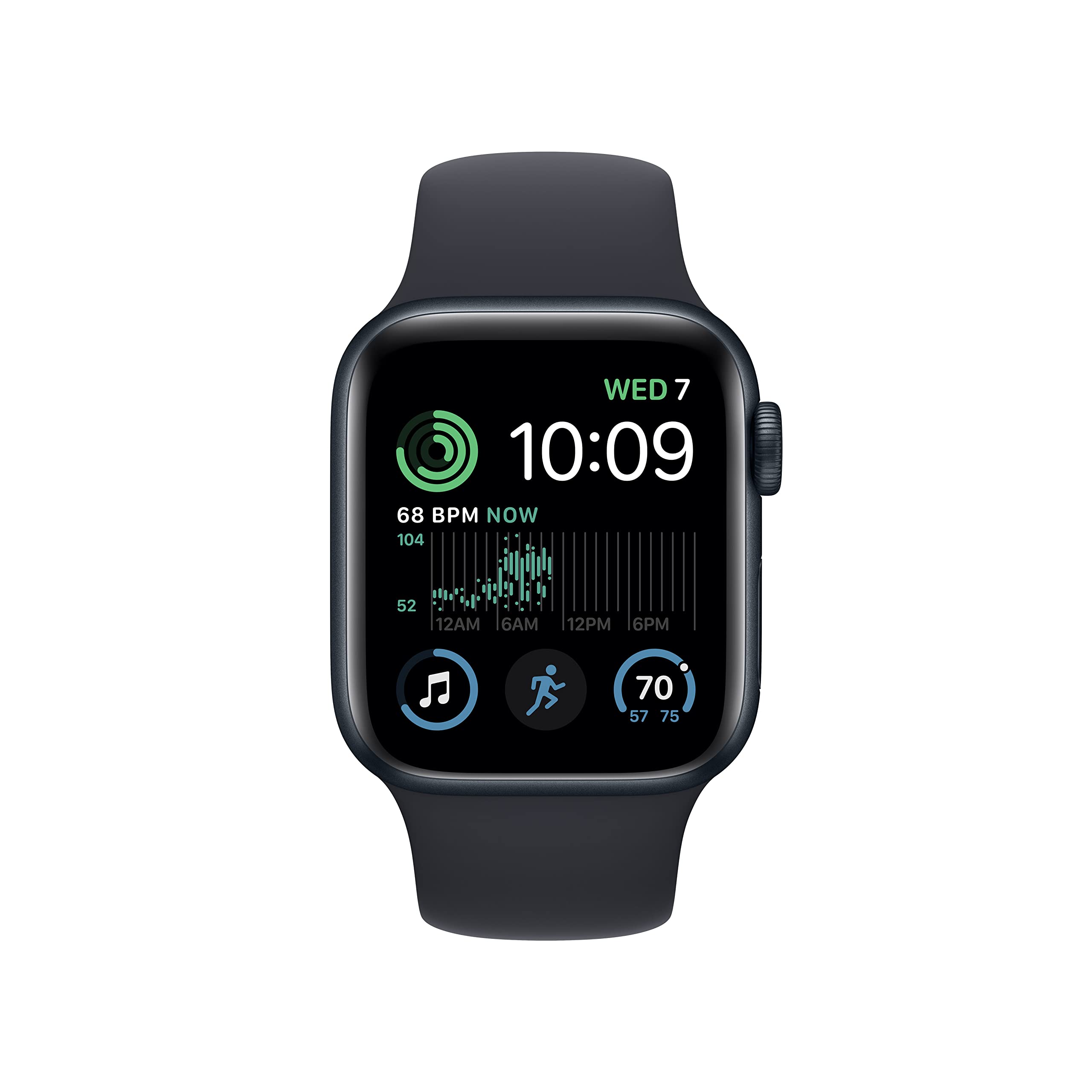 Apple Watch SE 2nd Generation (GPS) 40mm Aluminum Case with Midnight Sport Band - M/L - Midnight - MNT83LL/A