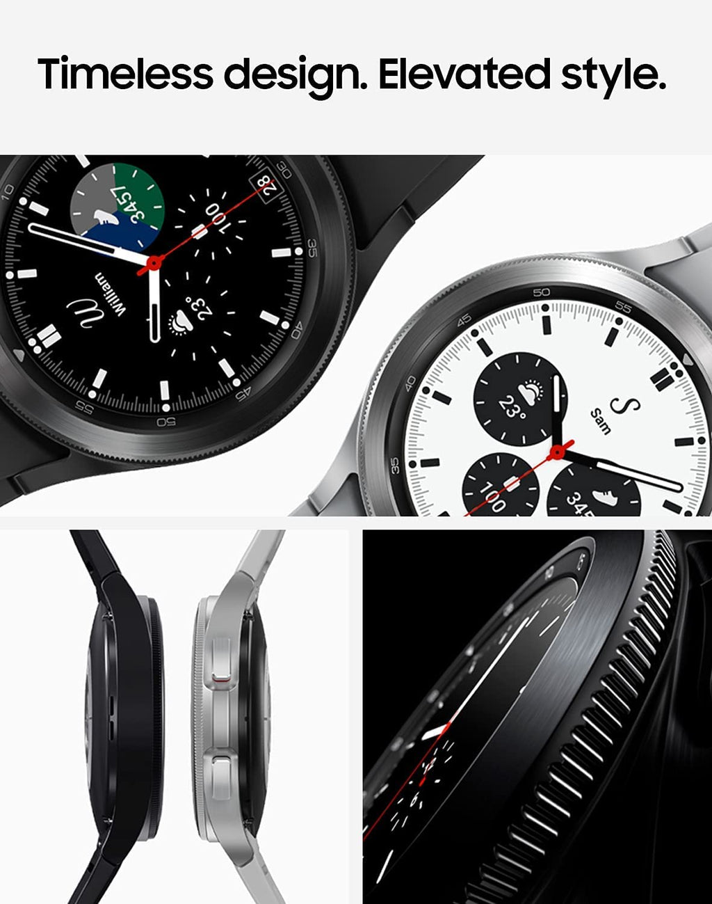 Samsung Galaxy Watch 4 Classic 46mm Smartwatch - ECG, Health & Fitness Tracker, GPS, Fall Detection, Bluetooth, US Version (Black) - SM-R890NZKCXAA