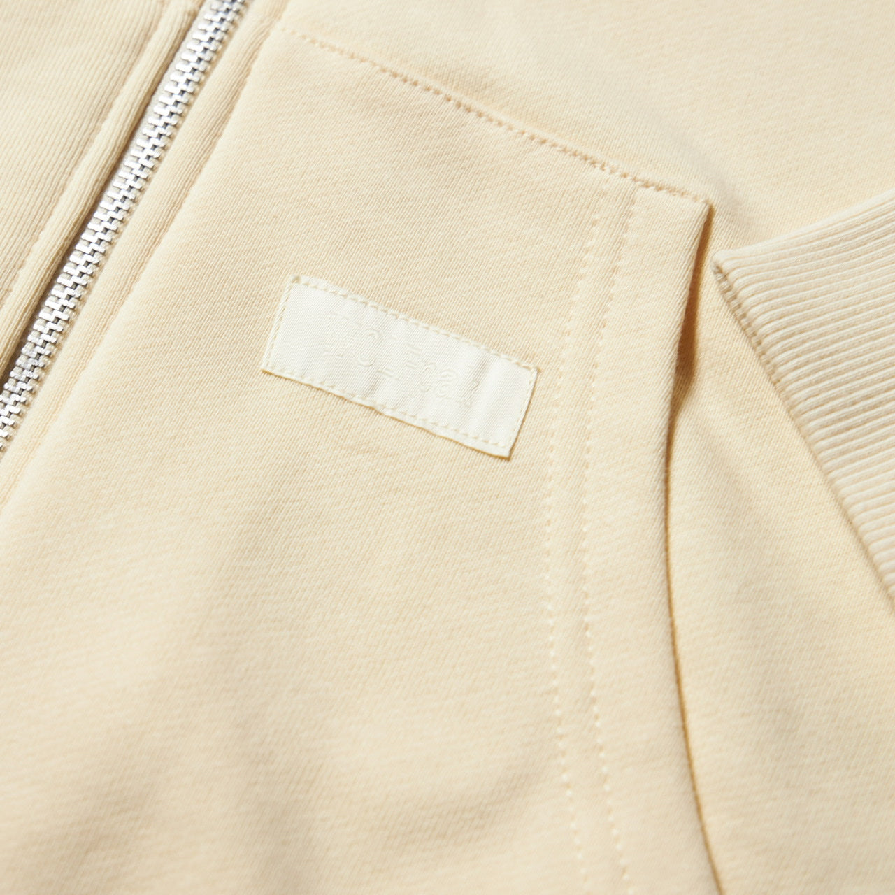 Cream Zip Up Hoodie