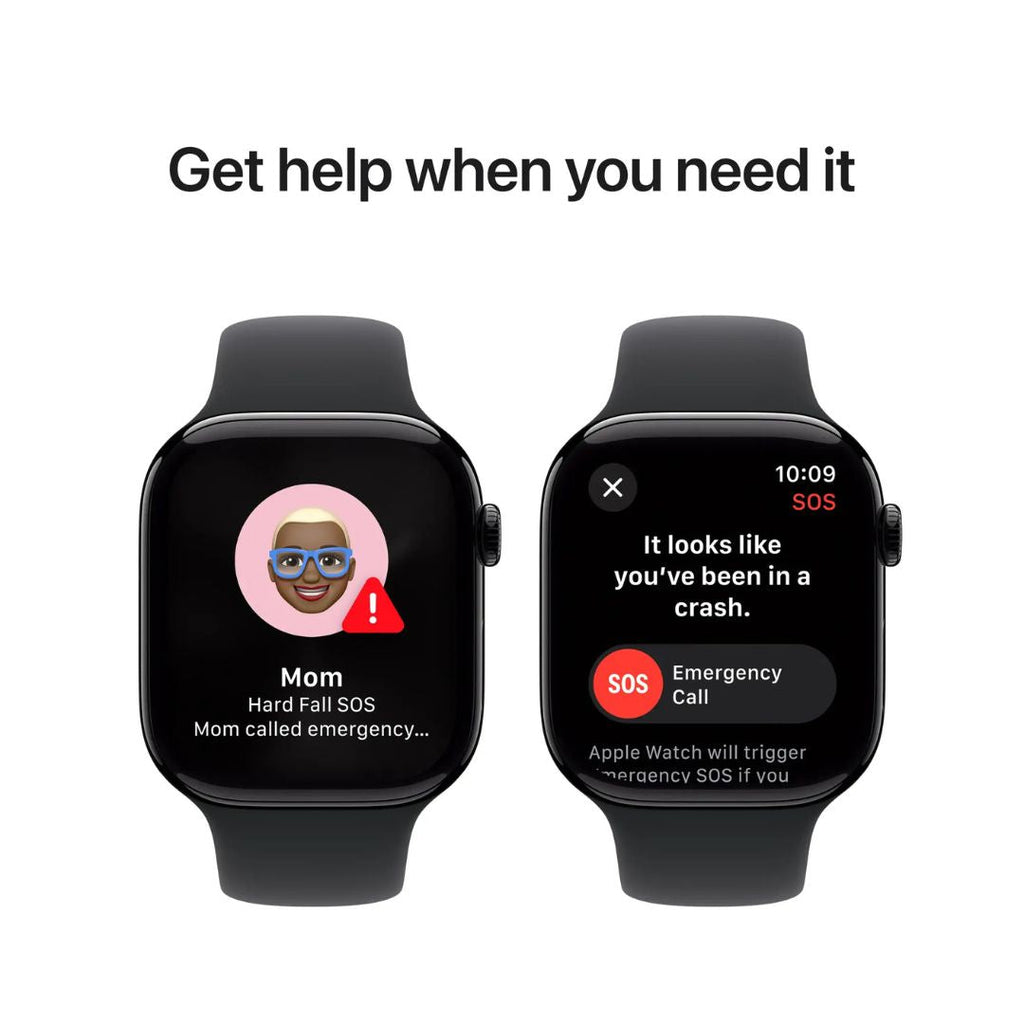 Apple Watch Series 10 GPS + Cellular 46mm Aluminum Case with Black Sport Band - MWY43LW/A