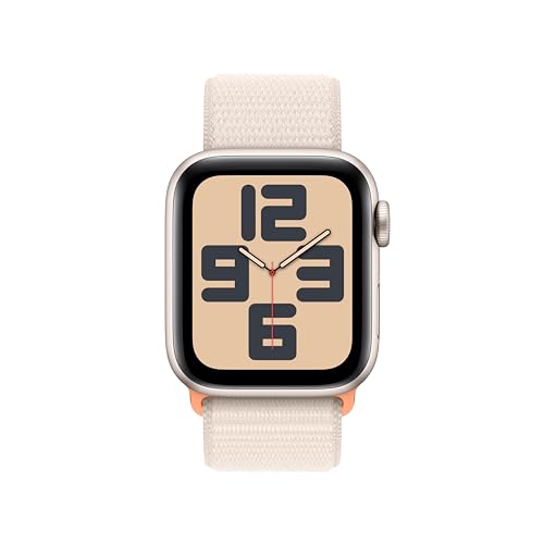 Apple Watch SE 2nd Generation (GPS) 40mm Starlight Aluminum Case with Starlight Sport Loop - MR9W3LL/A