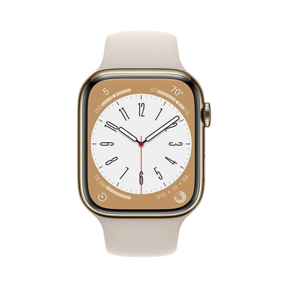 Apple Watch Series 8 GPS+Cel 41MM Gold Stain Steel Starlight SP Band - MNVF3LL/A