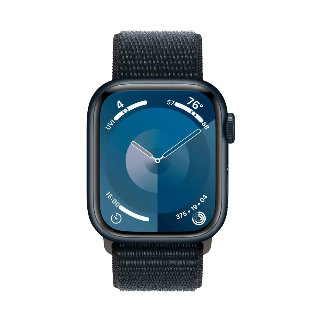 Apple Watch Series 9 (GPS + Cellular) 41mm Aluminum Case with Midnight Sport Loop - Adj - Midnight - MRHU3LL/A