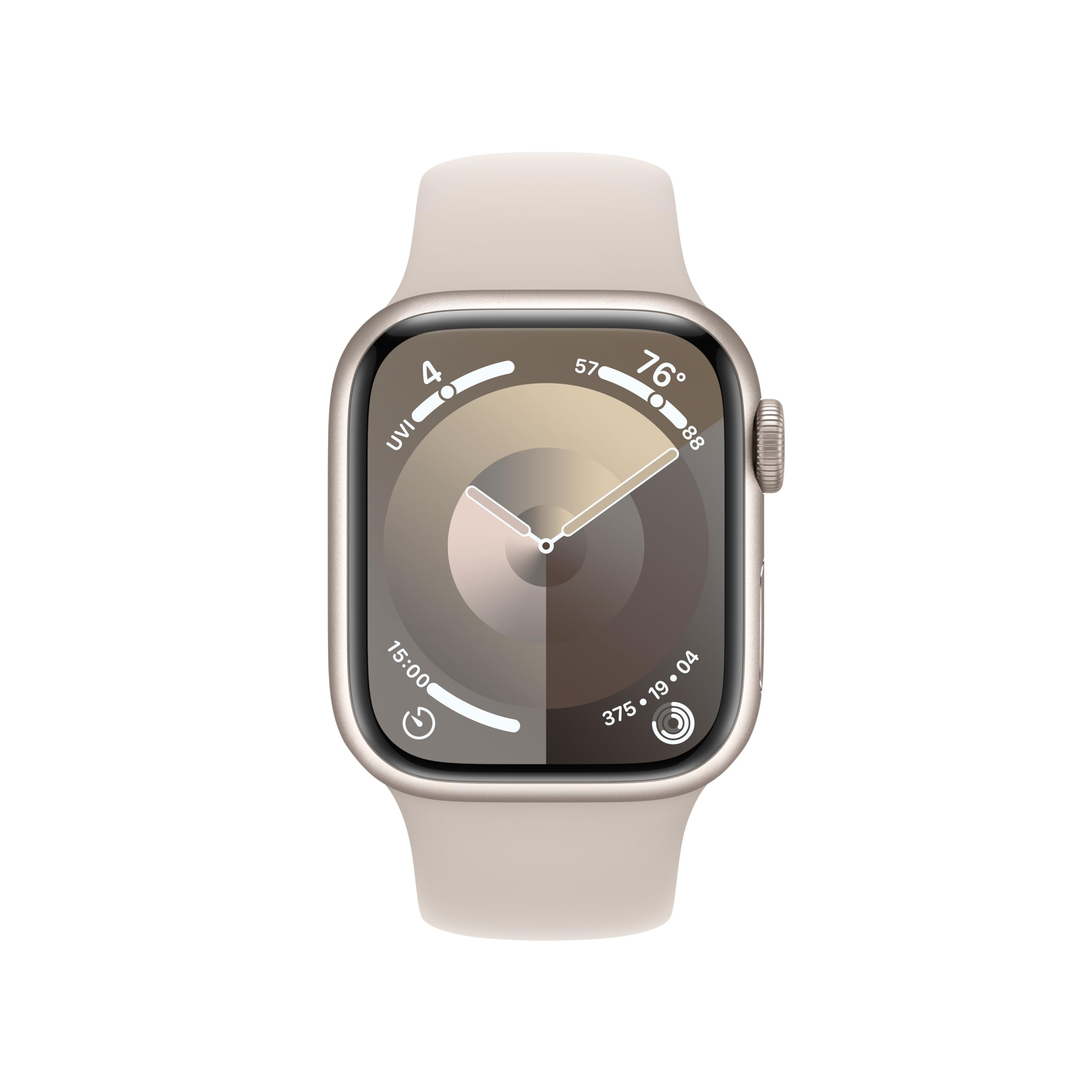 Apple Watch Series 9 (GPS) 41mm Aluminum Case w/ Starlight Sport Band (M/L) - Starlight - MR8U3LW/A