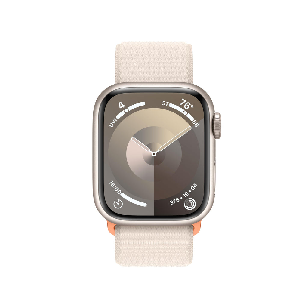 Apple Watch Series 9 (GPS) 41mm Aluminum Case with Starlight Sport Loop - Adj - Starlight - MR8V3LL/A
