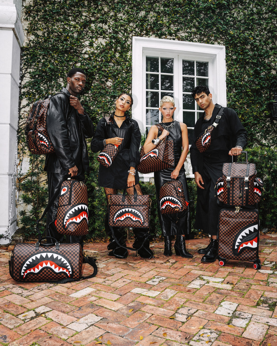 SAWTOOTH SHARKS IN PARIS ONE-STRAP SLING