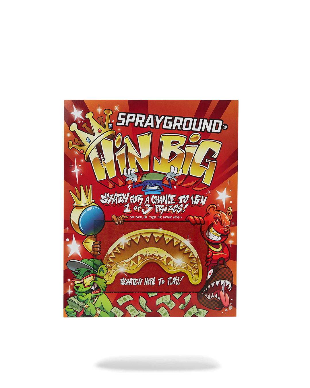 SPRAYGROUND SCRATCH OFF PLAYING CARD - WIN A BACKPACK, MONEYBEAR OR LUGGAGE!